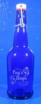 Engraved Cobalt Beer Bottle