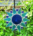 Blue Stained Glass Starburst Suncatcher
