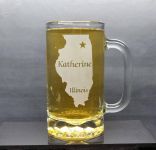 Personalized Illinois Beer Mug