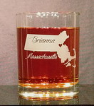 Personalized Massachusetts Whiskey Glass
