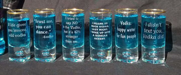 Personalized Crystal Vodka Shot Glass Set of 6