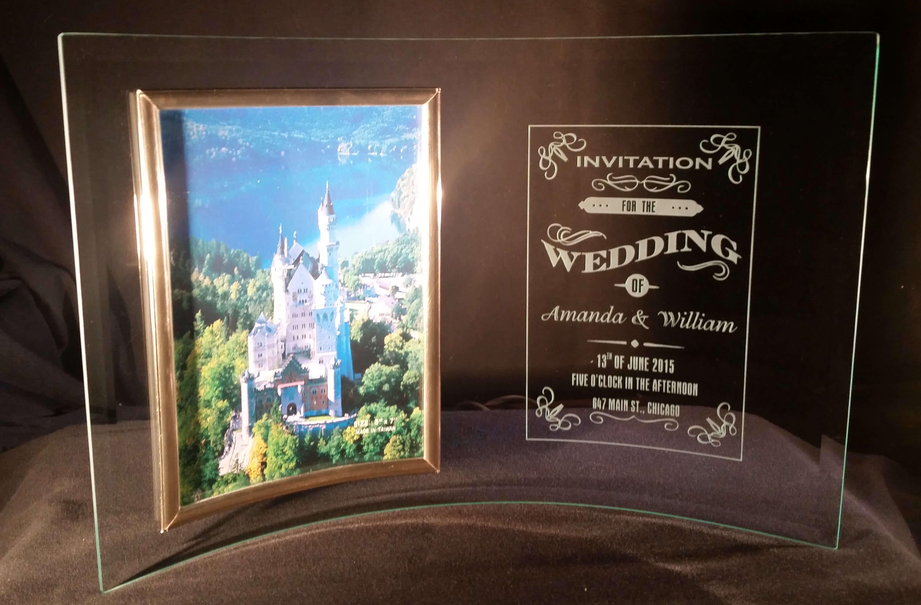 Personalized Engraved 5" x 7" Curved Glass Picture Frame