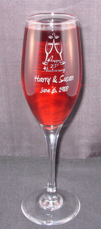Personalized Engraved Anniversary Perception Champagne Flute