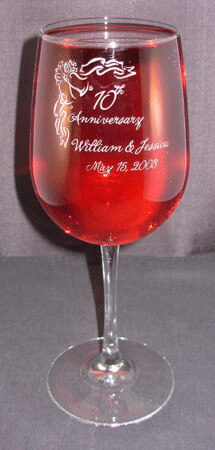 Personalized Engraved Anniversary Vina Grand Wine Glass