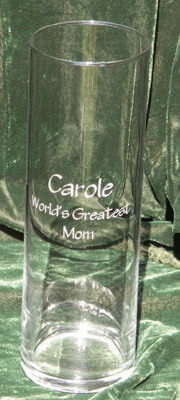 Personalized Engraved Clear Cylinder Vase