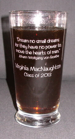 Personalized Engraved Graduation 14 oz Soda Glass