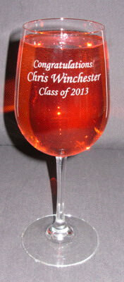 Personalized Engraved Graduation Vina Grand Wine Glass