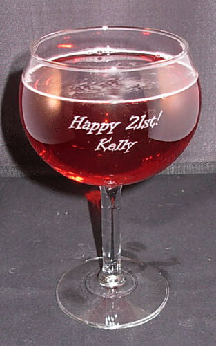 Personalized Engraved Red Wine Glass
