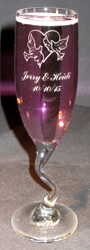 Personalized Engraved Z-Stem Champagne Flute