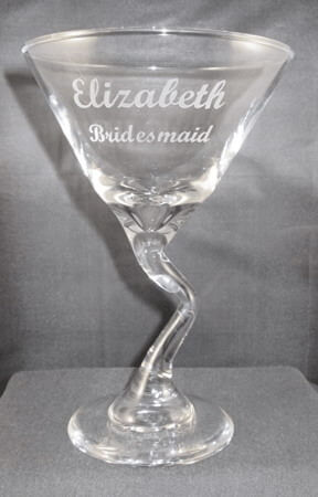 Personalized Engraved Z-Stem Martini Glass