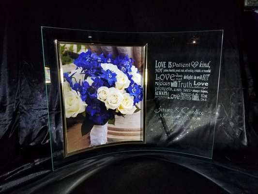 Personalized Engraved 8" x 10" Curved Glass Picture Frame