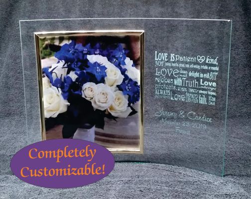 Personalized Engraved 8" x 10" Curved Glass Picture Frame