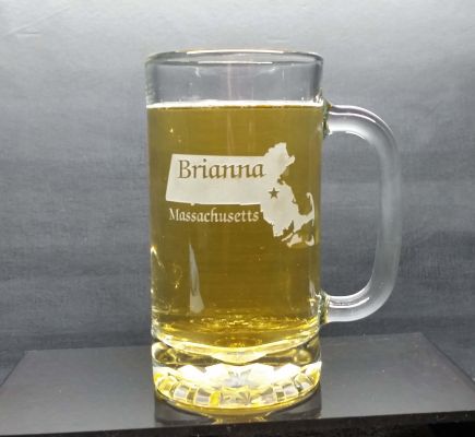 Personalized Massachusetts Beer Mug