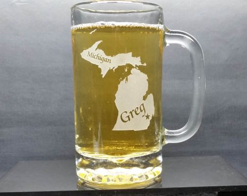 Personalized Michigan Beer Mug