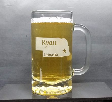 Personalized Nebraska Beer Mug