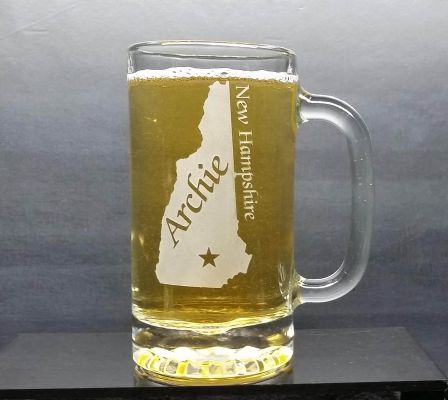 Personalized New Hampshire Beer Mug