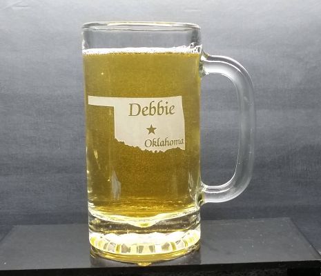 Personalized Oklahoma Beer Mug