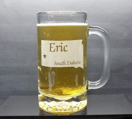 Personalized South Dakota Beer Mug