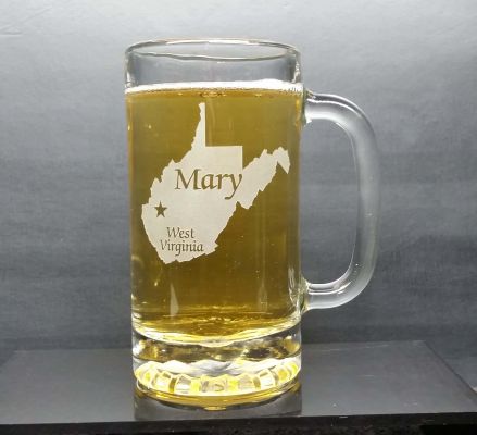 Personalized West Virginia Beer Mug