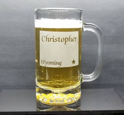 Personalized Wyoming Beer Mug